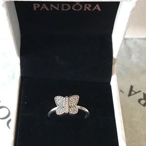 Brand New Pandora Sparkling Butterfly Ring Sz: 5